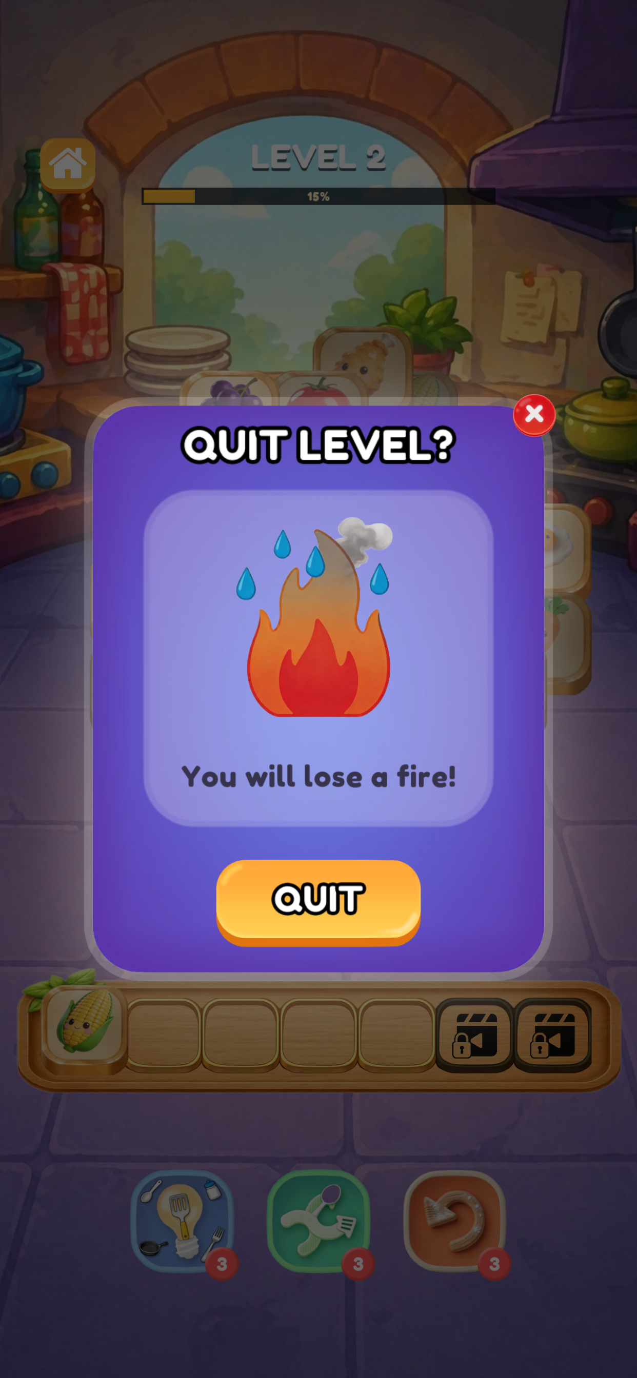 Tasty Match fail state screenshot