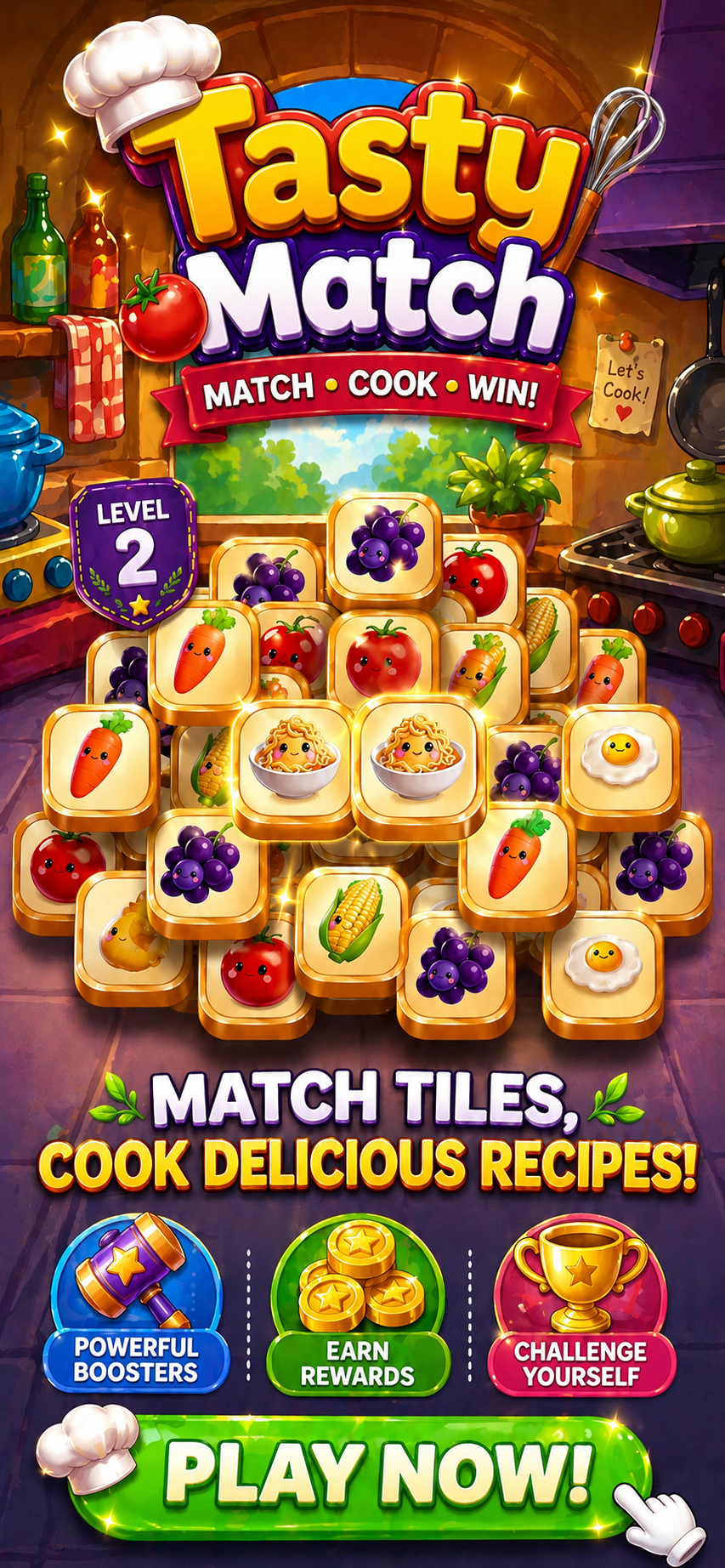 Tasty Match level menu screenshot